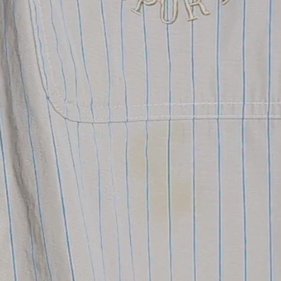 Hardy Amies Sz L Light Gray Blue Striped Shirt - Picture 4 of 9